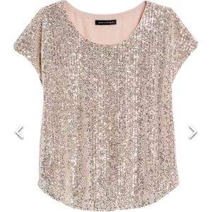 Banana Republic Gold Sequin Top